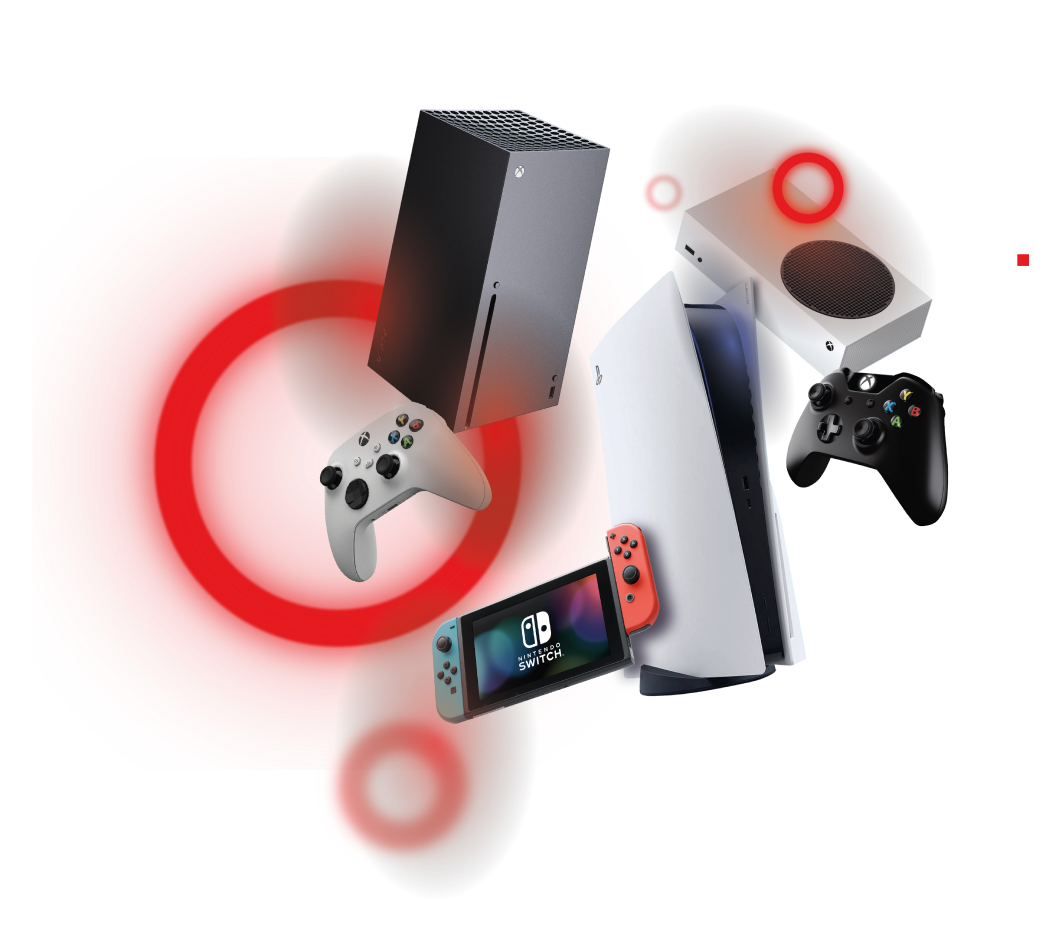 Consoles EGL uses including XBOX, PlayStation, and Nintendo Switch